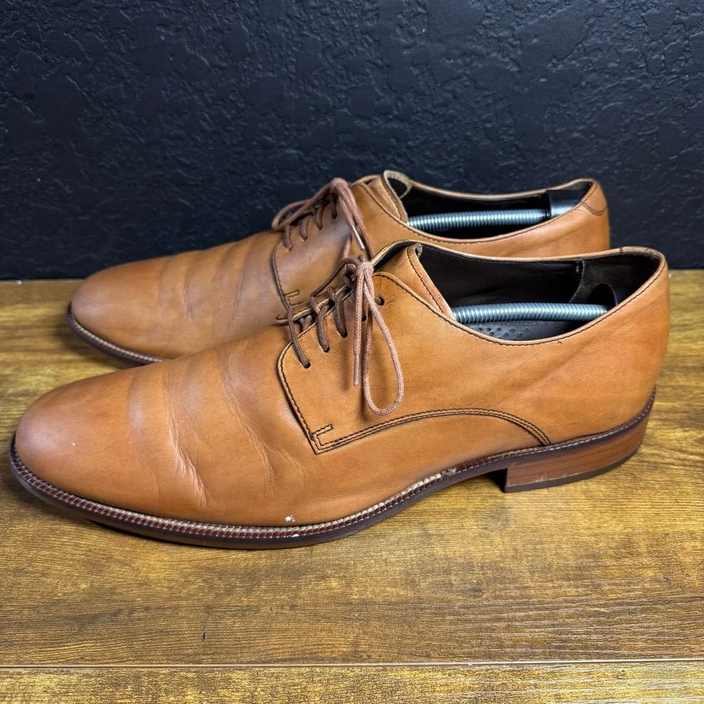 Cole Haan Air Madison C11432 British‎ Tan Leather Oxford Dress Shoes Mens 13